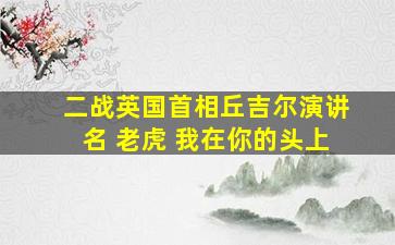 二战英国首相丘吉尔演讲名 老虎 我在你的头上